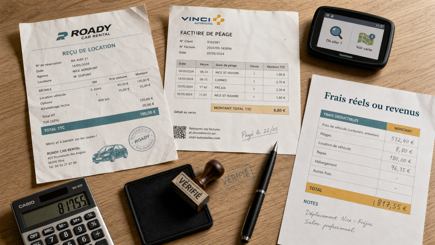 Location voiture déductible impôts particulier : frais réels et déclaration BIC