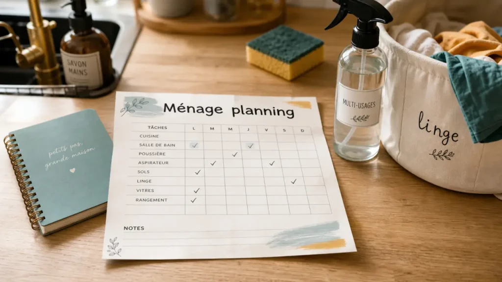 15 minutes par jour : le ménage planning par fréquence et par pièce qui tient vraiment
