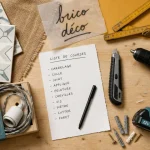 brico deco : matériel travaux et liste de courses sur plan de travail
