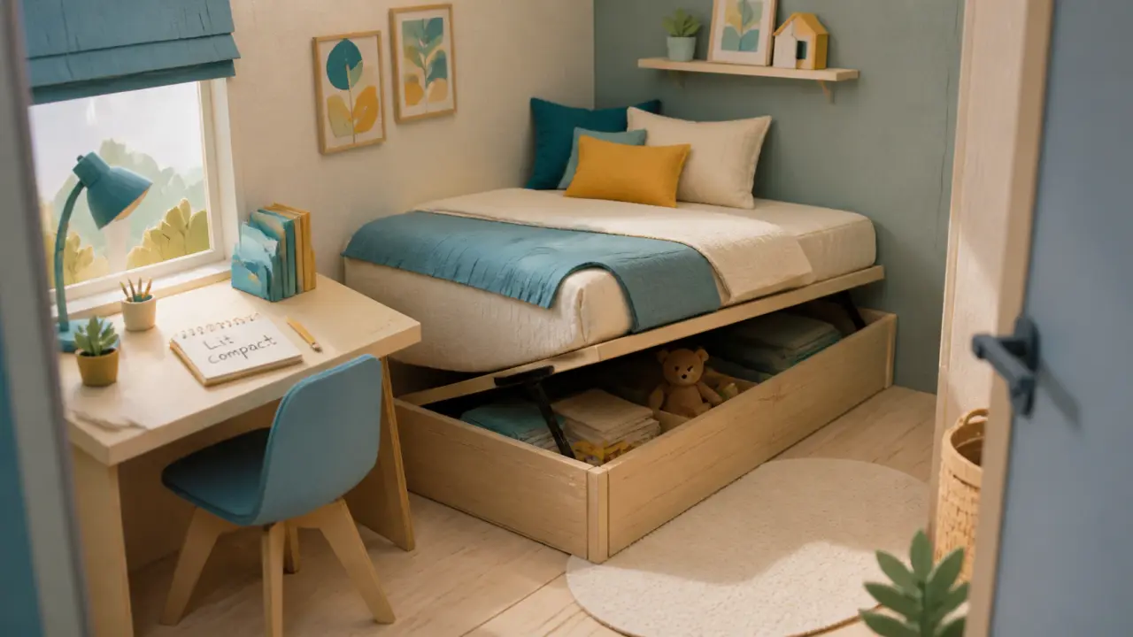 Lit pour petit chambre : lit coffre avec rangement dans petite chambre