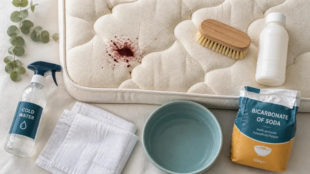 Tache de sang sur un matelas : eau froide, tamponnage et produits à utiliser selon le cas