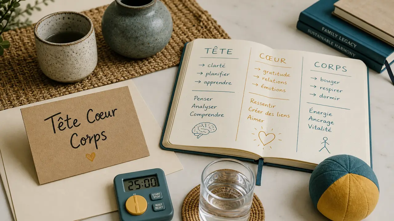 Psychopédagogie positive Tête Cœur Corps au bureau familial