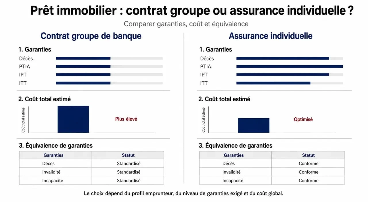 Assurance emprunteur : comparaison entre contrat groupe et assurance individuelle